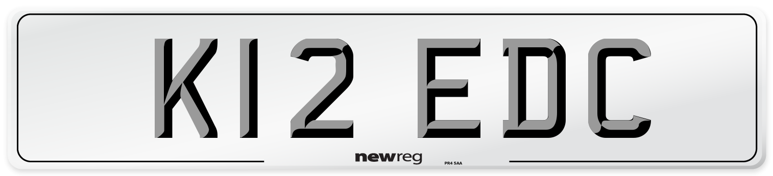 K12 EDC Number Plate from New Reg